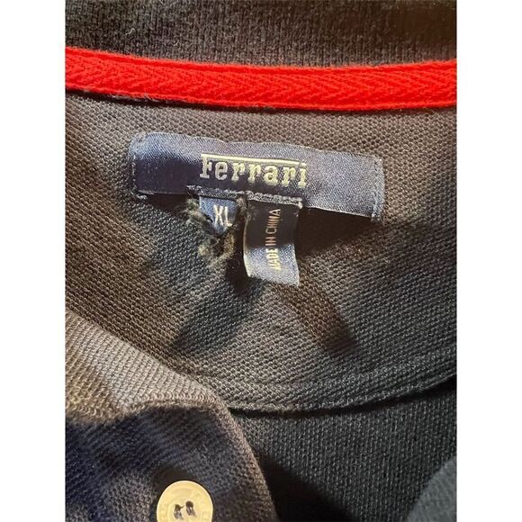 Ferrari Men's XL Navy Blue Polo Shirt Embroidered Logo Casual All Season - Picture 4 of 7